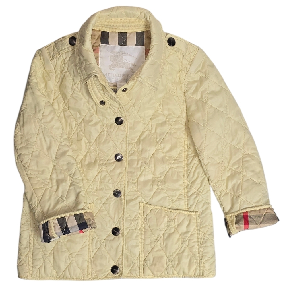 Burberry Children Diamond Quilted Jacket Nova Check Lined 100 / 56 Size